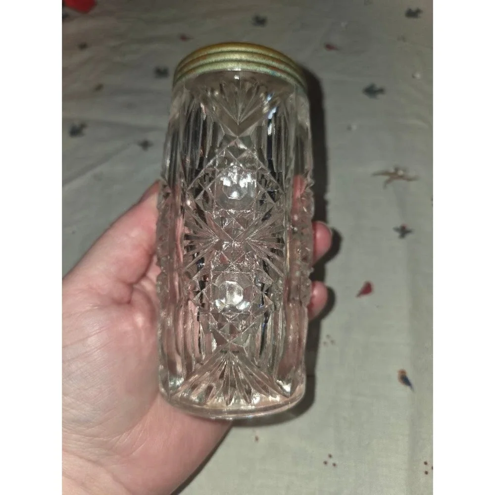 Beautiful Antique Sugar/Cocoa Shaker‎ Cut Glass VTG jar